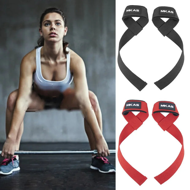 2Pcs Non-slip Strap Gym Dumbbell Workout Weights Lifting Straps Crossfit Fitness Equipment Wrist Wrap Lift Exercise Training