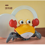 Cute Sensing Crawling Crab Baby Toys Interactive Walking Dancing with Music Automatically Avoid Obstacles Toys for Kids Toddler