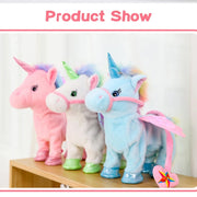 Unicorn Horse Cute Plush Robot Plush Unicorn with Music 35cm Toys for Girls Kids Walk Talking Plush Electric Children's Gifts