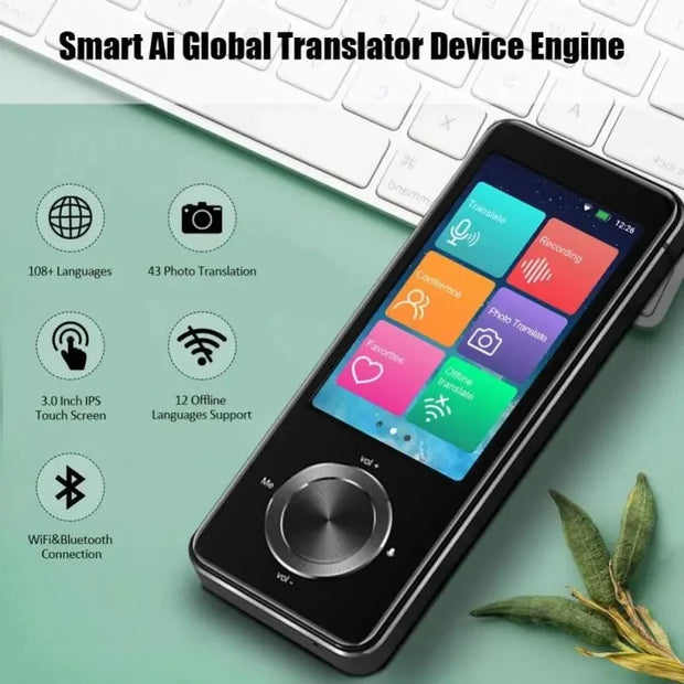 M9 Translator Device 137 Languages Intelligent Translator Real-time Voice Recording Text Translate Machine Supports 16 Offline