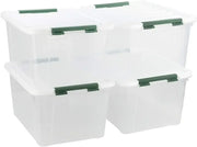 35 Quart Clear Storage Bins with Lid and Handle, Multipurpose Stackable Plastic Storage Latches Box/Containers,set of 4