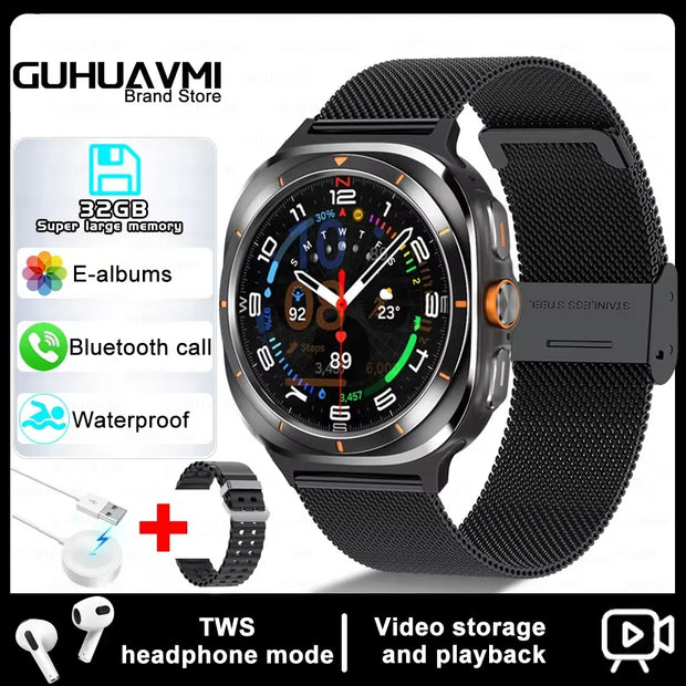 2024 New For Samsung Galaxy Watch 7 Ultra Smart Bracelet Men 32GB Memory GPS Trackr NFC AMOLED Screen Bluetooth call Smartwatchs