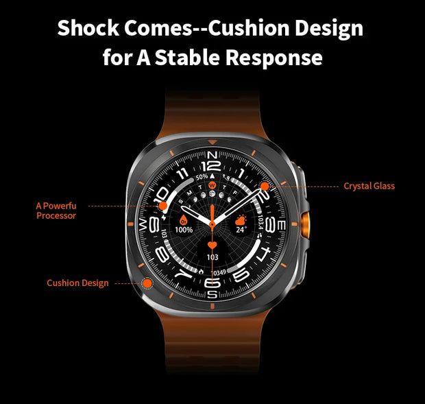 For Samsung Galaxy Watch 7 Ultra Men Smart Watch1.5inch Raise Hand Bright Screen Bluetooth Call GPS Sports Track SmartWatch 2024