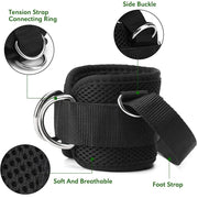 1PC Fitness Thigh Straps Padded Colors D-Ring Ankle Strap Leg Cuffs for Gym Cable Machines Thigh Straps Fits Men & Women