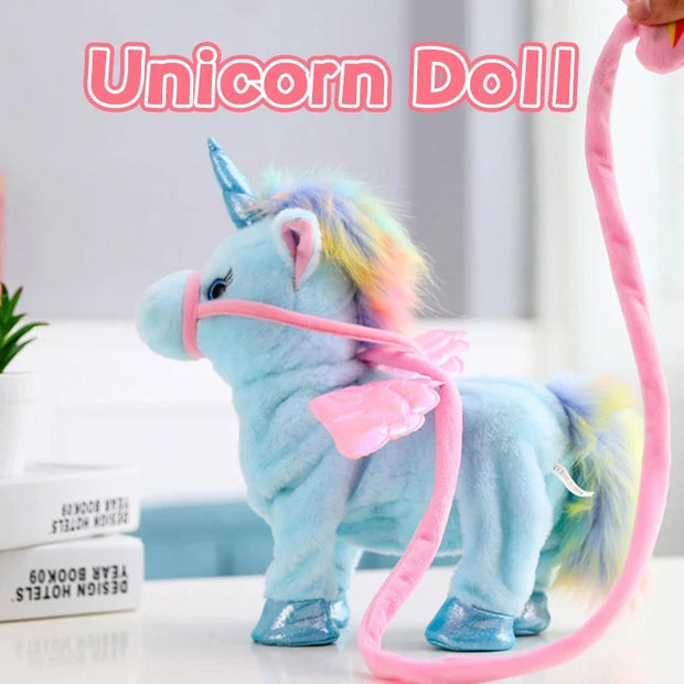 Unicorn Horse Cute Plush Robot Plush Unicorn with Music 35cm Toys for Girls Kids Walk Talking Plush Electric Children's Gifts