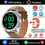 2024 New Bluetooth Call Smart Watch Men For Huawei AMOLED HD Large Screen Heart Rate NFC IP68 Waterproof GPS Sports Smart Watch