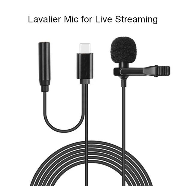 Lavalier Live Mini Microphone Recording Device Little Bee for iPhone iPad Xiaomi Android Smartphone DSLR Camera PC Notebook