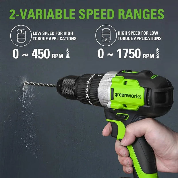 24V 6-pcs Combo Kit 24V Hammer Drill Impact Driver Multi-Tool Flashlight Reciprocating Saw & Circular Saw Includes 2*2.0Ah