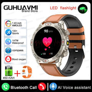 2024 For Xiaomi Outdoor Military Flashlight GPS Smart Watch Man AMOLED HD Screen Heart Rate BT Call 5ATM Waterproof Smartwatches