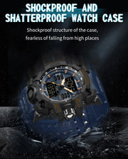 New 2024 Step Calorimeter Single Display Electronic Sanda 6126 Watch Simple Nightlight Waterproof Sports Electronic Watch