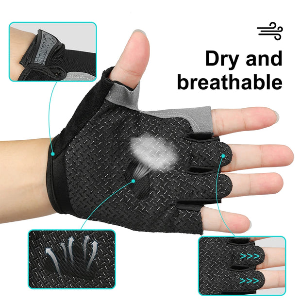 Half Finger Gym Dumbbells Gloves Men Women Body building Cross fit Exercise Sports Gloves for Cycling Bicycle Anti Slip gloves