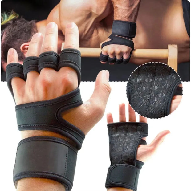 Weightlifting Gloves for Men Women Training Sport Gloves Body Building Gym Half Finger Non-Slip Hand Wrist Palm Protector Gloves