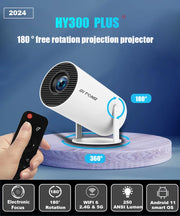 DITONG HY300 Plus Projector Android 4K 1280*720P Dual Wifi 300ANSI Video Cinema Outdoor Portable  home hd led HY300 Pro Projetor