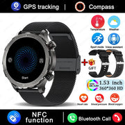 2024 New Bluetooth Call Smart Watch Men For Huawei AMOLED HD Large Screen Heart Rate NFC IP68 Waterproof GPS Sports Smart Watch