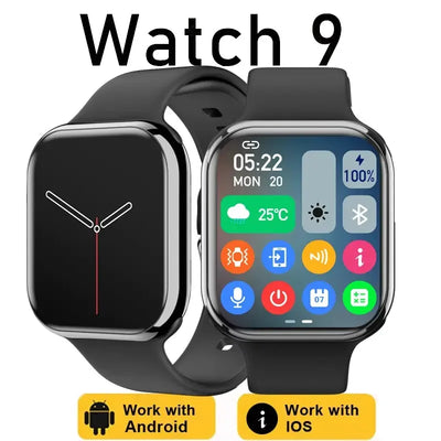 New Smart Watch 9 Pro Real Fixed Screw 45mm 2.19" Amoled Screen with ECG Game Wireless Charge 450Mah Men Women For Apple Android