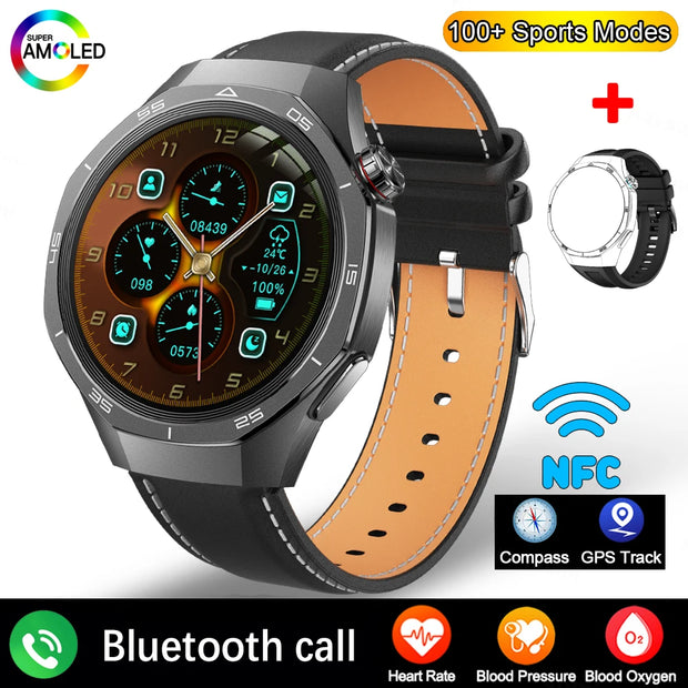 For Huawei GT5 Pro GPS Compass NFC Smart Watch Outdoor Sports Man AMOLED BT Call IP68 Watch 5 Upgraded Smartwatch Men 1GB Memory