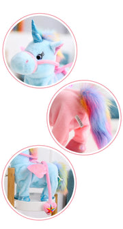 Unicorn Horse Cute Plush Robot Plush Unicorn with Music 35cm Toys for Girls Kids Walk Talking Plush Electric Children's Gifts