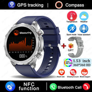 2024 New Bluetooth Call Smart Watch Men For Huawei AMOLED HD Large Screen Heart Rate NFC IP68 Waterproof GPS Sports Smart Watch