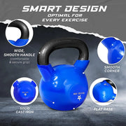 5-65lbs Kettlebells Vinyl Coated Cast Iron for Dumbbell Weights Exercises, Gym, Fitness, Full Body Workout Equipment Pus